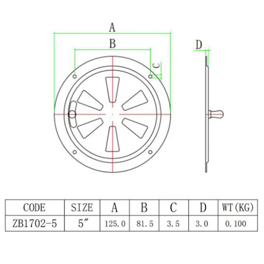 1Pc Ventilation Blade Plate Opening Closing Ventilation Panel Yacht RV Vent Stainless Steel 316 For Home Improvement Decoration