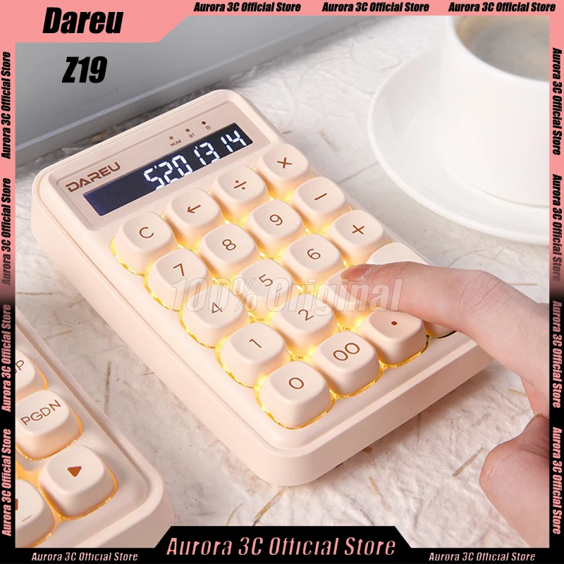 

Dareu Z19 Number Keypad Mechanical Keypad Wireless Bluetooth Calculator LightWeight Portable 19keys 2 Mode Office Accessory Gift