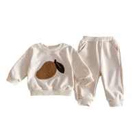 Spring Autumn New Newborn Kid Baby 1-4Y Boy Girl Clothes Set Infant Sweatshirt Set Long Sleeve Pullover Top Pant Suit Outfit 2