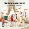 SucceBuy Children Magnetic Drawing Board Wooden Double-Sided Kid's Art Easel with Whiteboard Chalkboard for Girls Gifts Toys