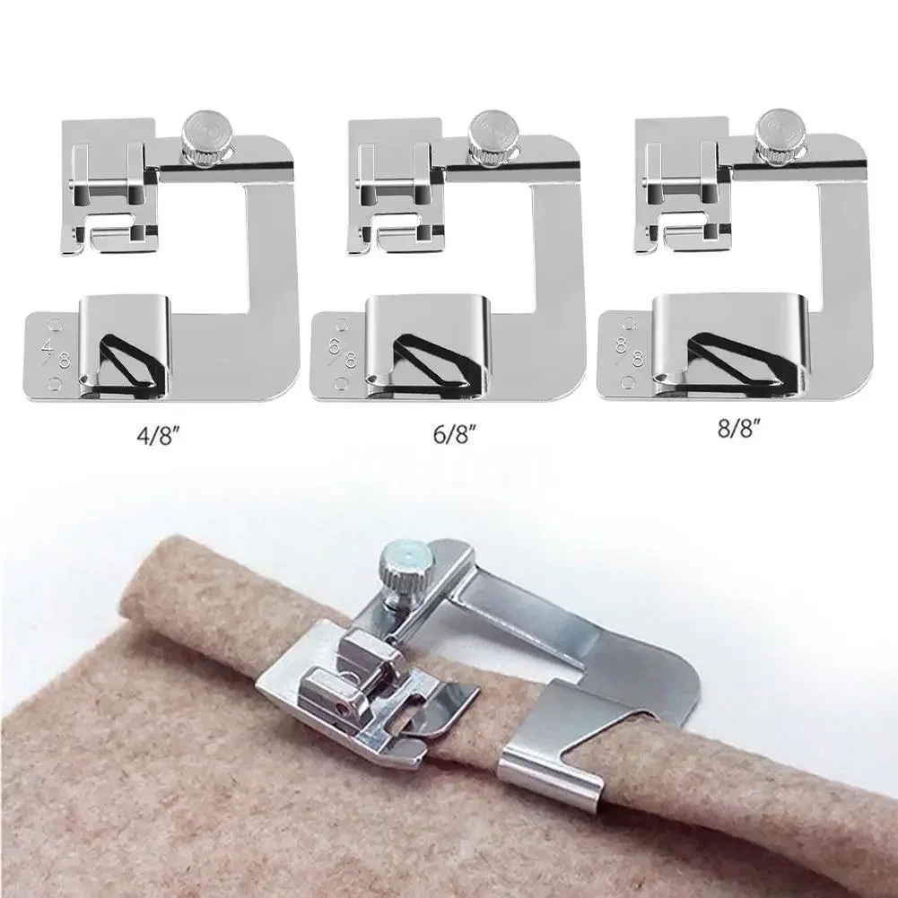 Domestic Sewing Machine Foot Presser Rolled Hem Feet Set 3 Size Brother Singer Janome Babylock Juki Sewing Machine Tools sewing machine sewing supplies sewing accessories sewing presser foot
