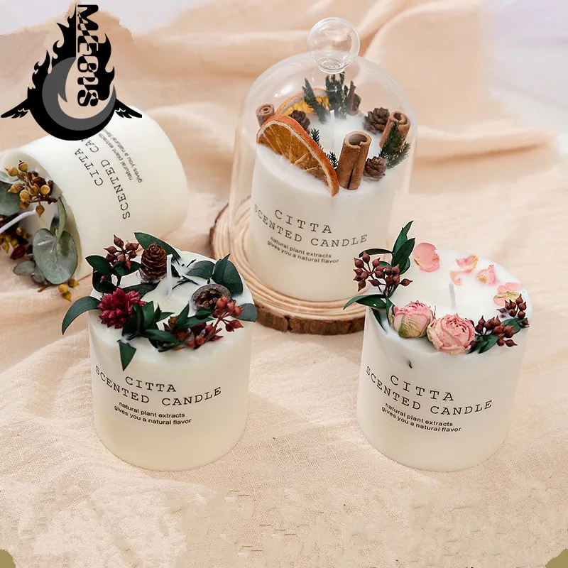 Scented Candles Soy Wax Aromatherapy Candles Smoke Free with Dried Flowers  Romantic Wedding Party Home Decoration Exquisite Gift - AliExpress