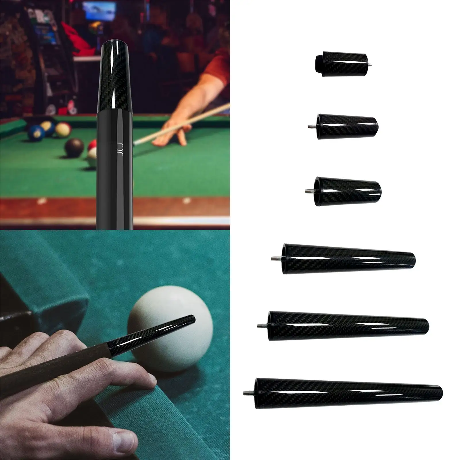 Pool Cue Extender Cue Lengthener Ultralight Pool Cue Sticks Extension Billiard Snookers Cue Extension for Games Trainer Parts