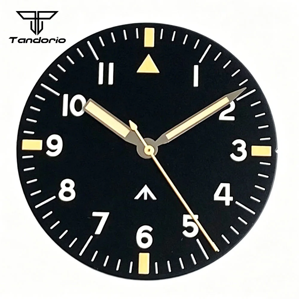 Elegant Steel Pilot Watch Case with Blue/Black Dial and Sapphire Glass