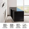 Mirrored Wall Mounted Entertainment Center with LED Lights & 40" Electric Fireplace Space Efficient Floating TV Stand Stylish 2