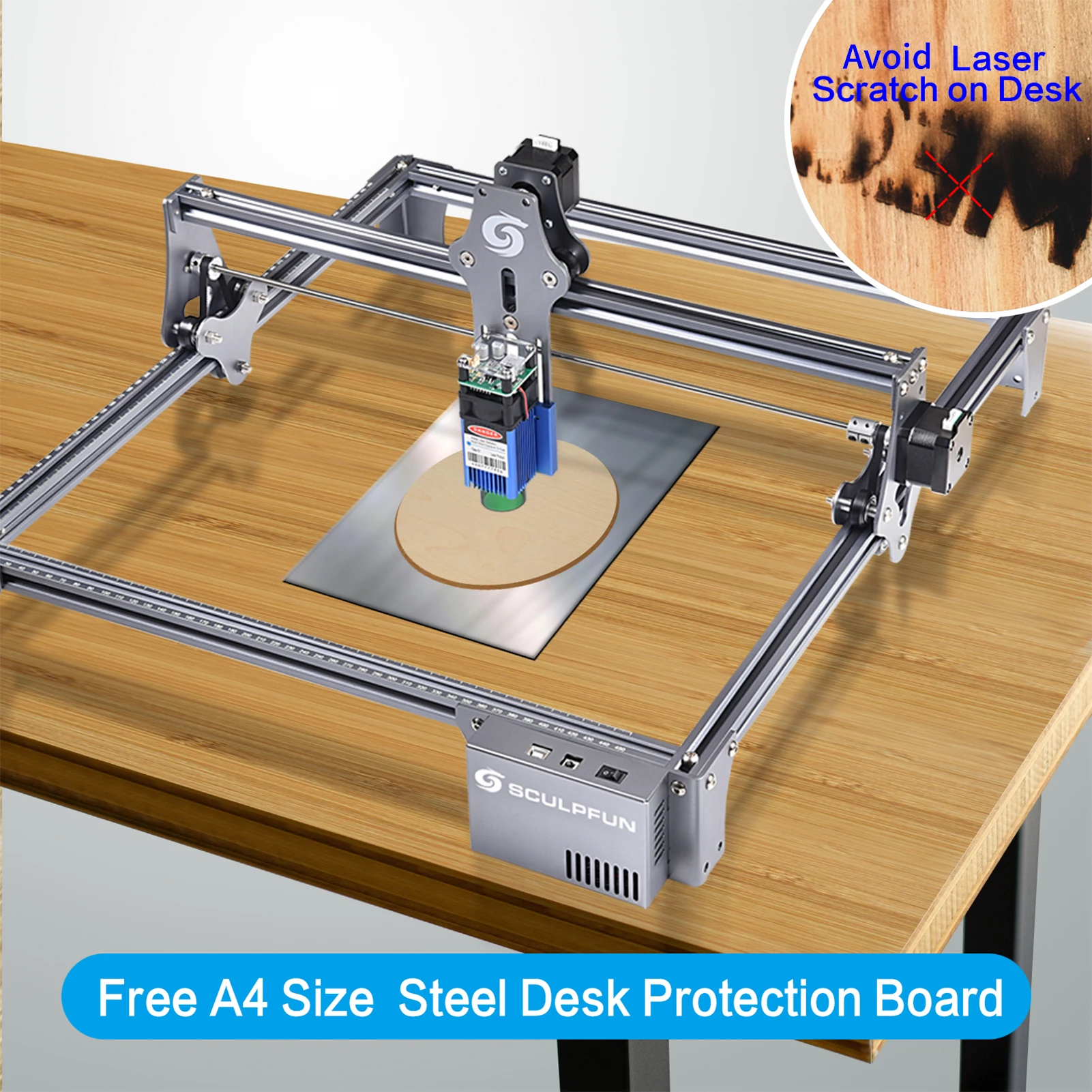 SCULPFUN S9/S6 Effect Laser Engraving Machine Ultra-thin Laser Beam Shaping Technology Acrylic Engraver Cut Machine 410x420mm wood routers for sale