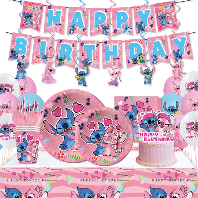 Stitch Disney Birthday Party Decorations Kit Lilo y Stitch Party Favors for  kids Birthday paper cake topper free shipping items - AliExpress