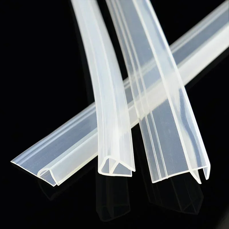 Silicone Glass door sealing strips 6-12mm Bath Shower Room Water Retaining Strip Draft Stopper Window balcony door gap sealer