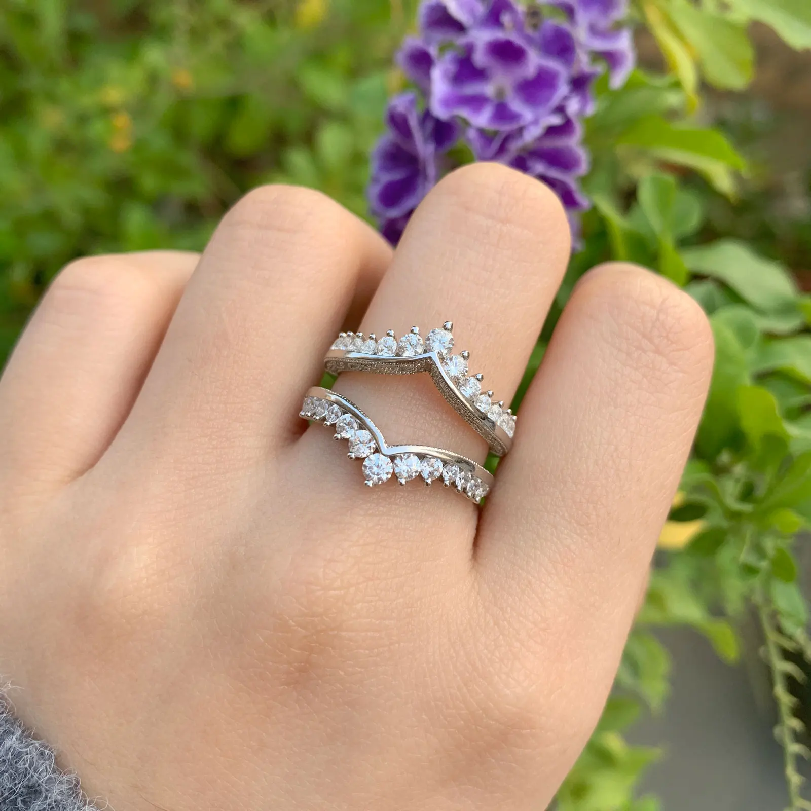 newshe luxury solid 925 sterling silver wedding engagement rings for women high grade cubic zircon guard band br1167 Newshe Luxury Solid 925 Sterling Silver Wedding Engagement Rings for Women High Grade Cubic Zircon Guard Band BR1167 5