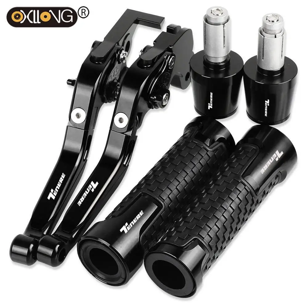 

TENERE LOGO Motorcycle Aluminum Adjustable Brake Clutch Levers Handlebar Hand Grips ends For YAMAHA XT600Z TENERE 1884 1885 1886