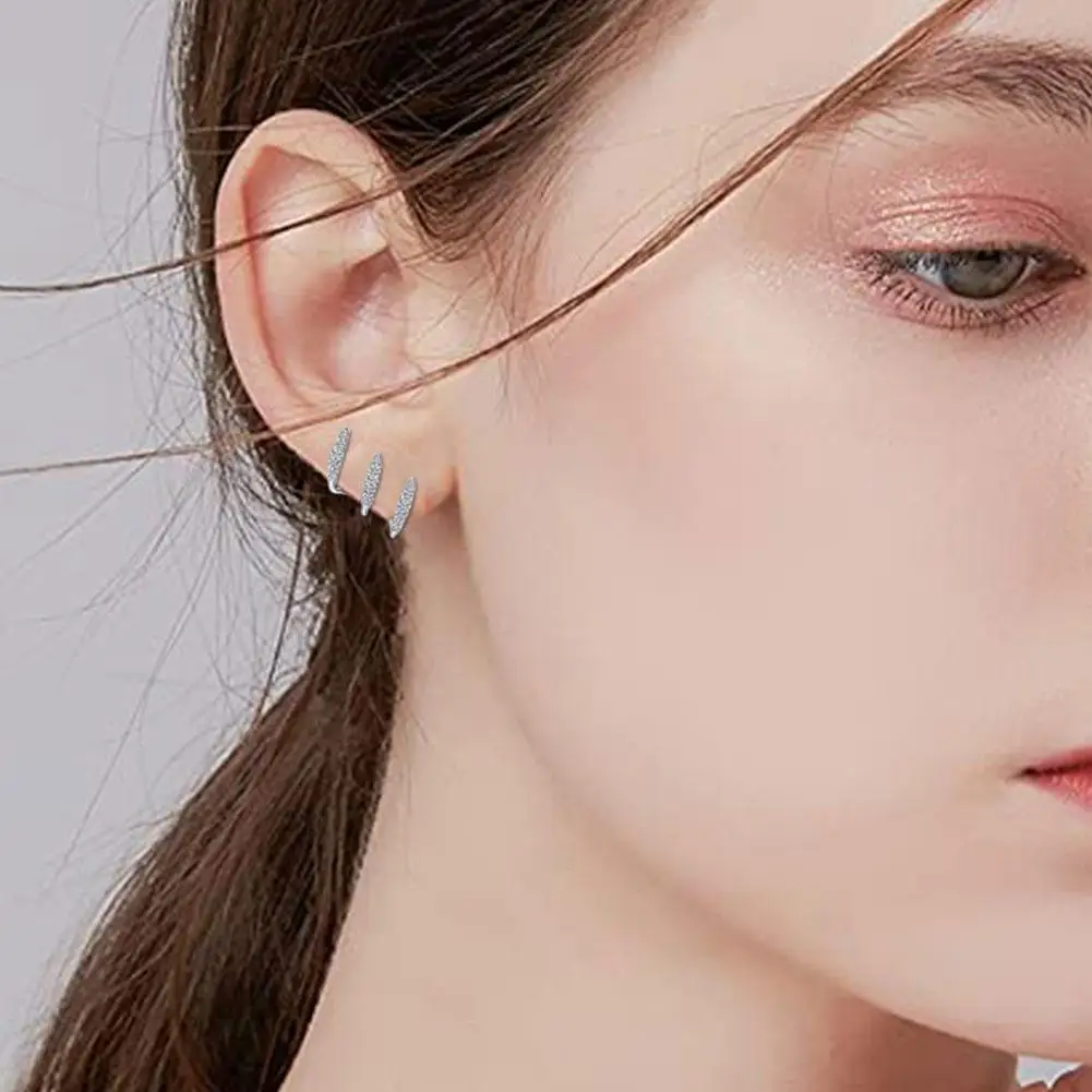 Fashion Korean Claws Ear Hook Clip Earrings for Women Silver Color Ear Earrings Jewelry New Year Gift Joyeria Fina Para Muj B0F9