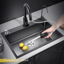 

Black Basket Kitchen Sink Stainless Steel Strainer Liquid Soap Vegetables Tray Sinks Bathroom Cocina Accesorio Home Improvement