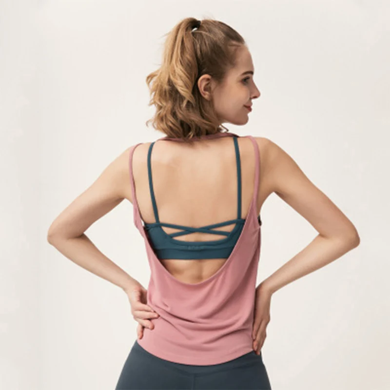 Sleeveless Sports Vest Yoga Crop Top Women Sexy Backless