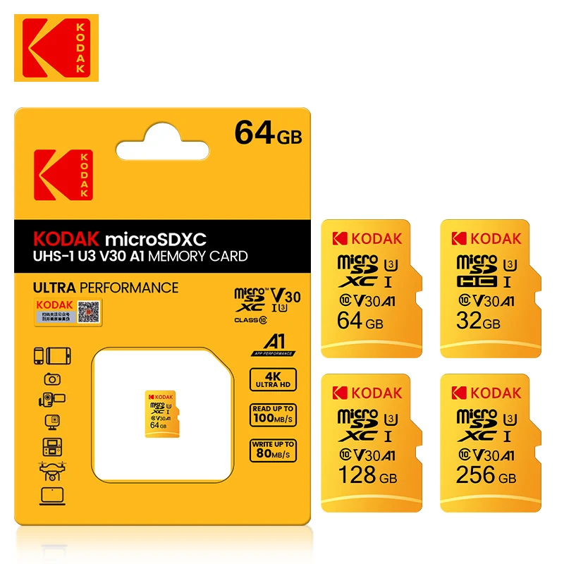 KoDak 마이크로 tf SD 카드, 휴대폰용 메모리 카드, 64GB 플래시 TF..
