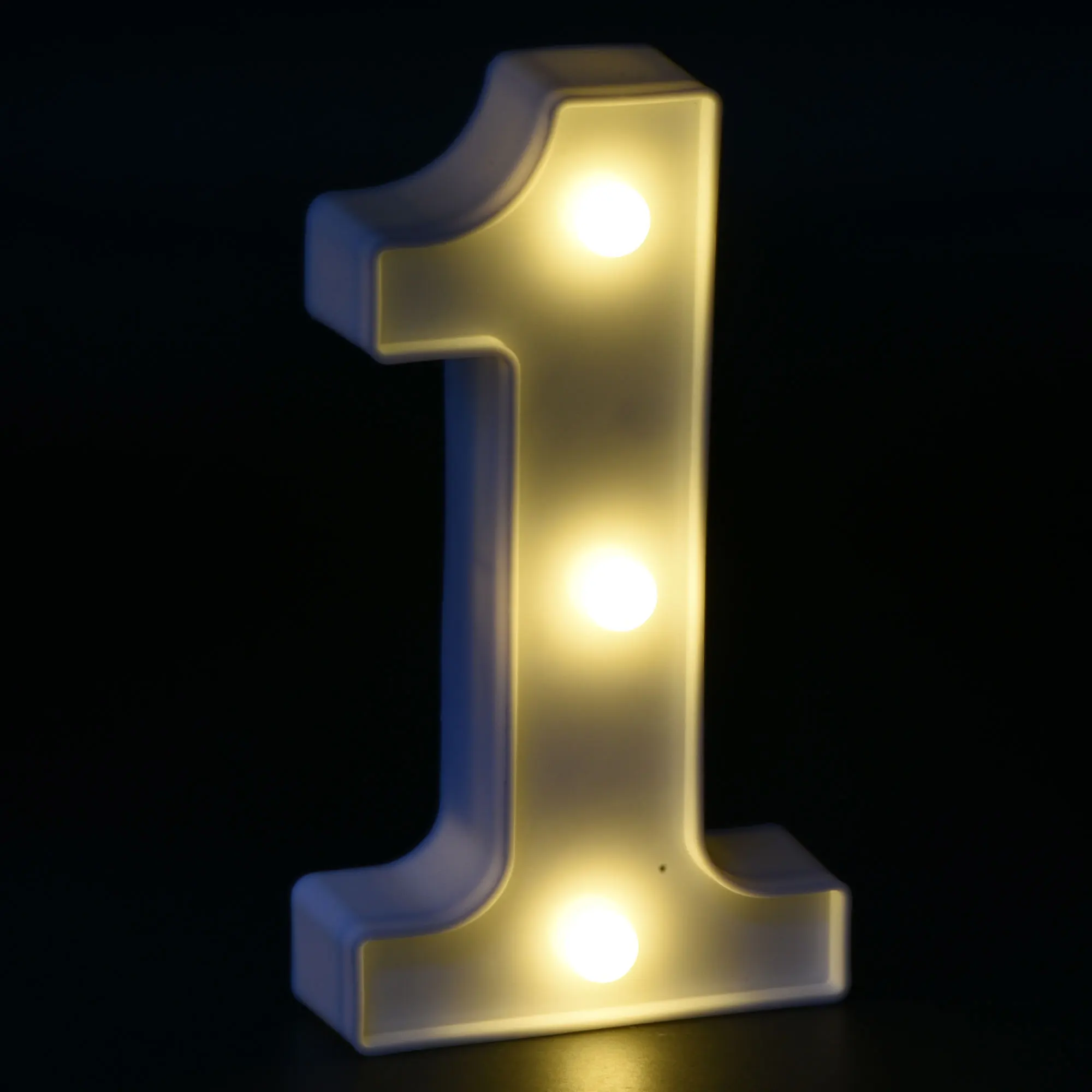 uxcell LED Letter Lights Number Light Battery Powered for Night Light Wedding Birthday Party (White, Number 1)