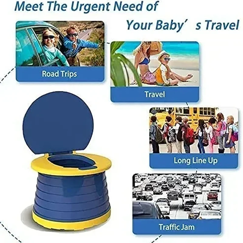 Innovative 2-in-1 Foldable Travel Toilet, Children's Travel Toilet - Suitable for Long Distance Travel of Boys and Girls 3