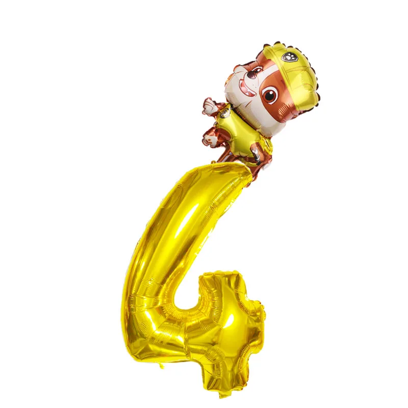 Cartoon paw patrol 32 inches Foil Number Balloons Chase Skye Rubble Child Birthday Party Decoration Balloon kids toy