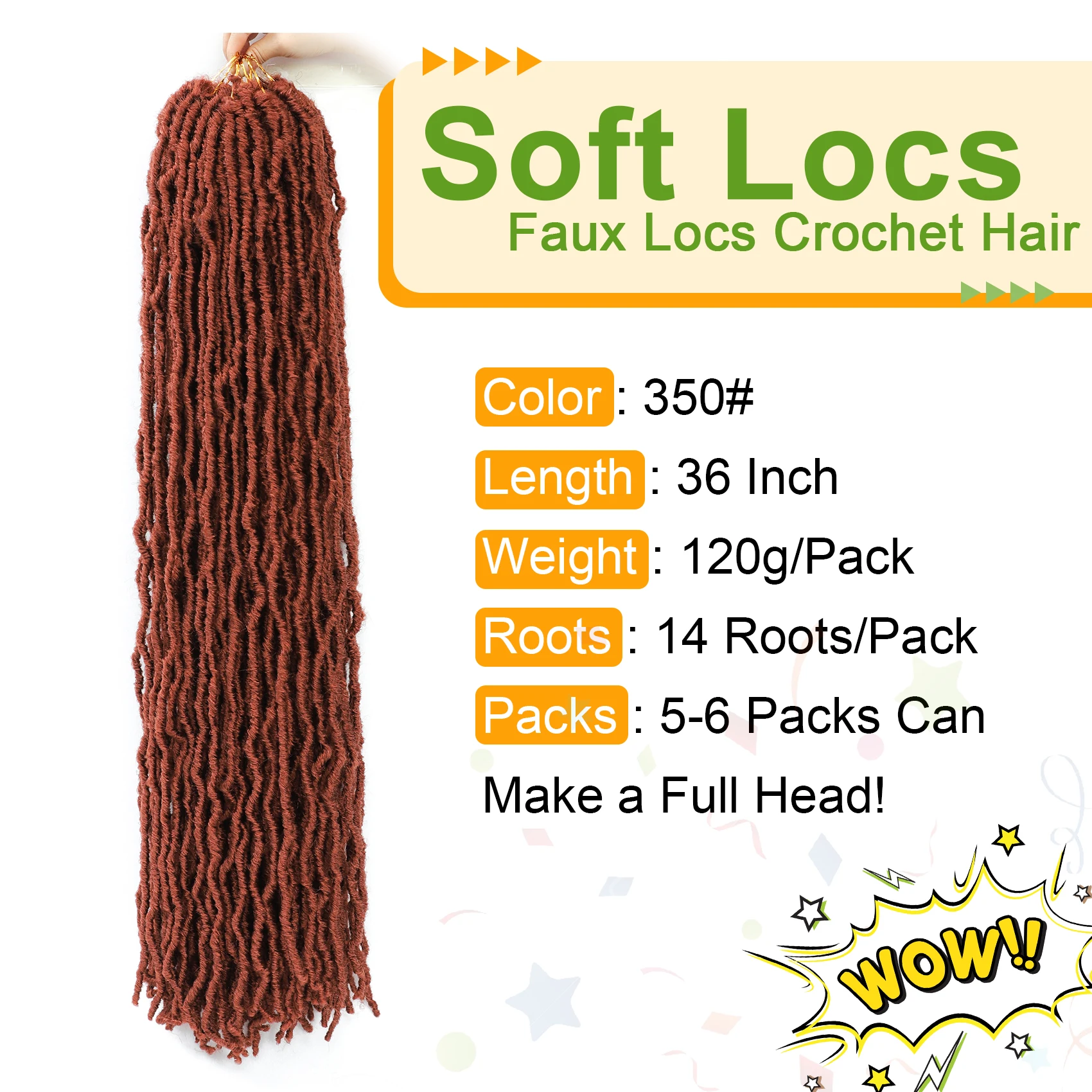Karida 36 Inch Faux Locs Crochet Hair Extensions For Women Synthetic Soft Locs Crochet Braids Dreadlocks Hair Extensions 3