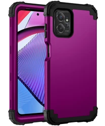 Rugged Heavy Duty Hybrid Armor Shockproof Protective Phone Case for PC TPU (Purple black)