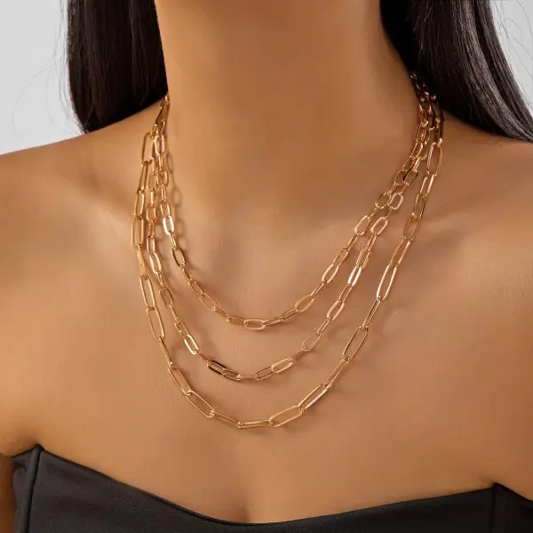 Elegant Layered Necklace: Zircon Evil Eye Palm Cross Pearl Choker Jewelry