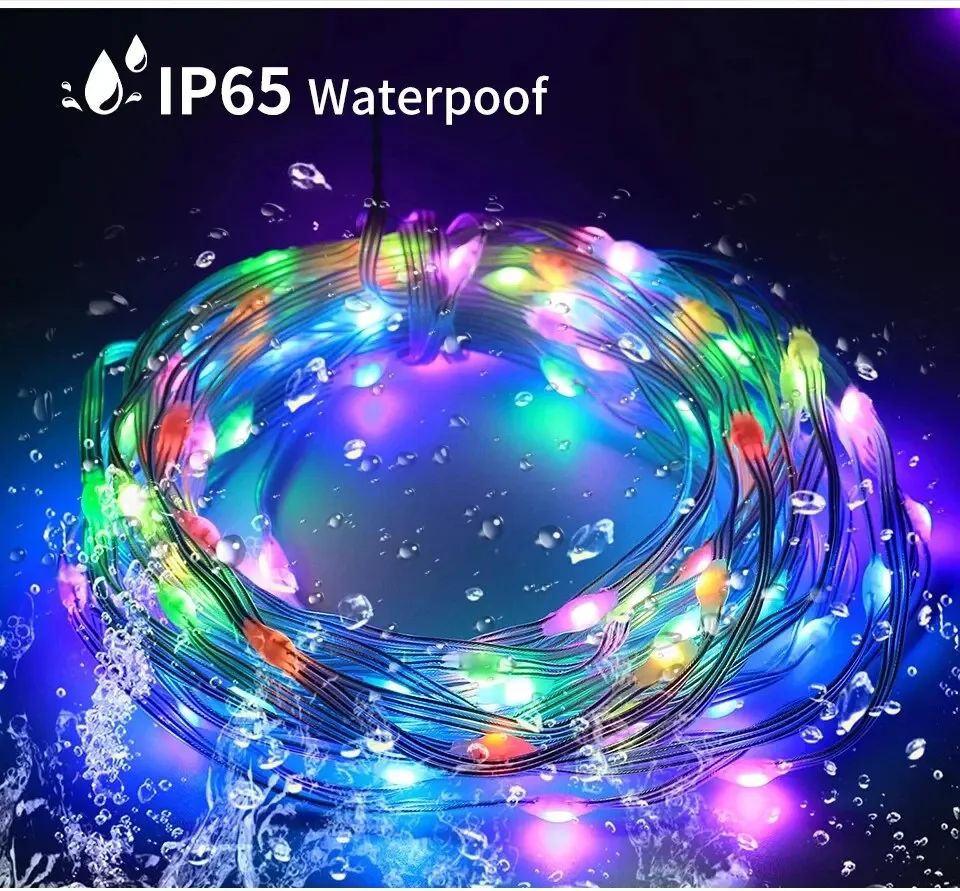 Description Picture 5 of item5M/10M/20M RGBIC LED Smart Fairy Lights Bluetooth APP Control String Light DIY for Christmas Party Wedding Home Decoration