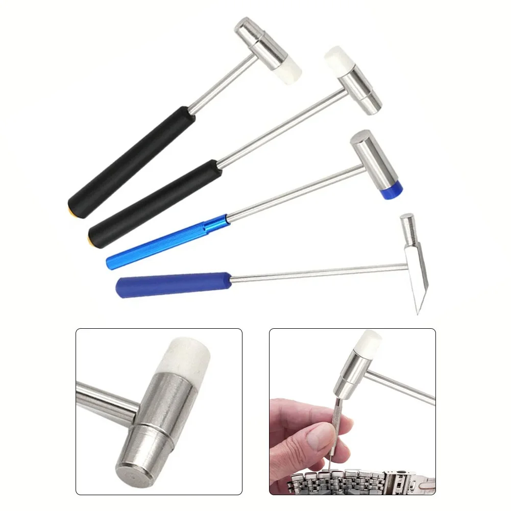Mini Hammer Rubber Hammer Small Hammer Repair Tool Watch Strap Bracelet Soft And Hard Hammers DIY Metal Rubber Hammer Double Head For Repair Watch