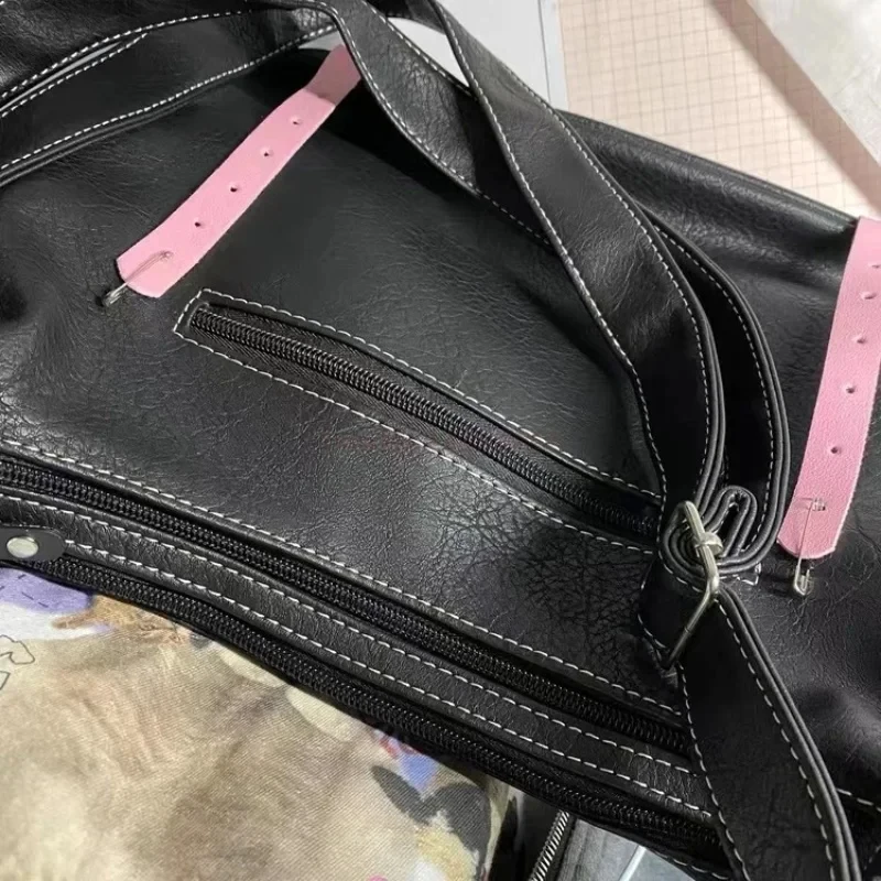 헬로 키티 고딕 펑크 빈티지 핑크 크로스 체인 크로스 바디 백, 여성용 장난감, 핫 걸 핸드백 Y2k 트렌드 토트백 선물