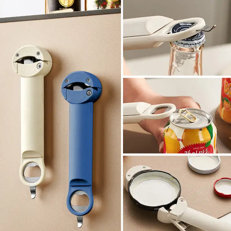 Multifunctional Retractable Bottle Opener Stainless Steel Can Opener Diam2.5-9.5cmAdjustable Lid Wine Beer Opener Kitchen Gadget_voghion.com