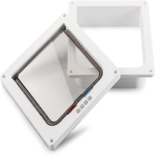 Dog Cat Flap Door For Dog Cat Kitten With 4 Way Lock Security Flap Door Cat Puppy Safety Gate Small Pet Supplies ABS Plastic 2