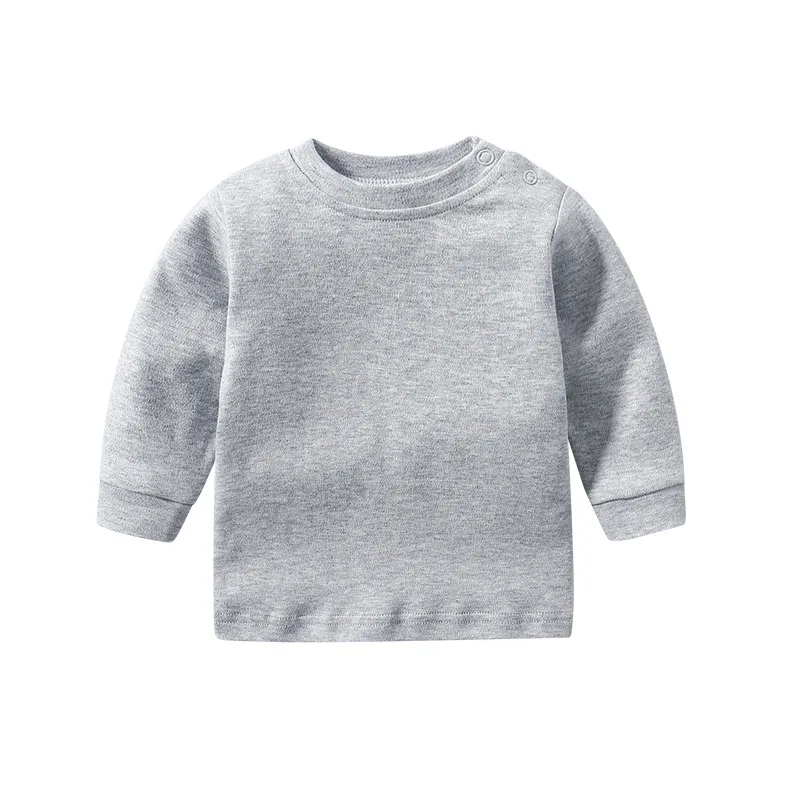 Four Seasons New Baby Long Sleeve T Shirts Infant Boy Cotton Bottoming Shirts Solid Toddler Girls/Boys Soft  T Shirts Kids Tee 6