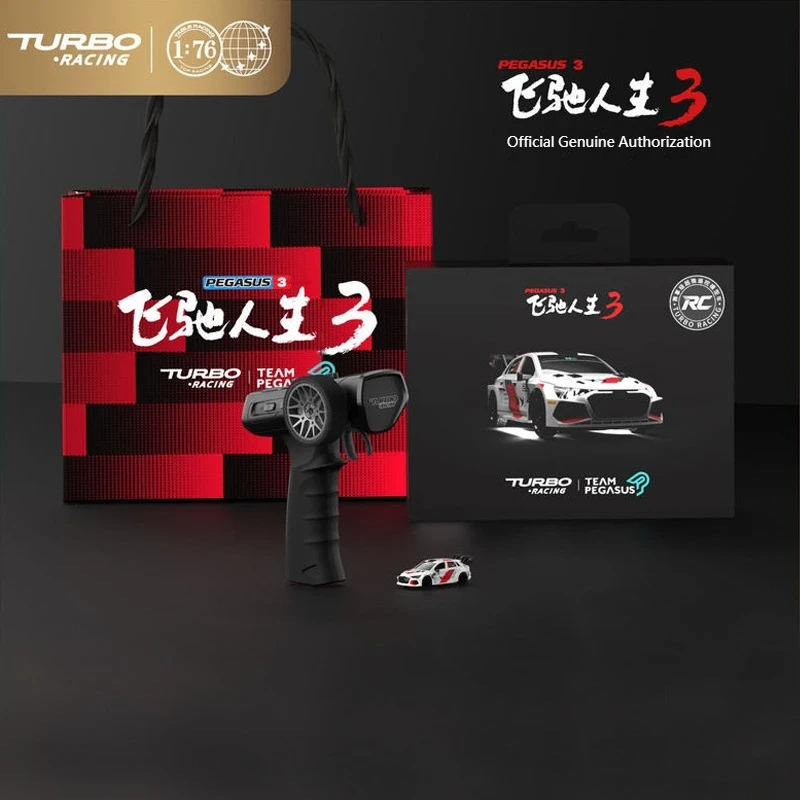 1/76 터보 레이싱 C78 RC카 미니 팀 페가수스 3 공식 공동 한정판 초소형 RC 드리프트카 소년용 테이블탑 레이싱 장난감