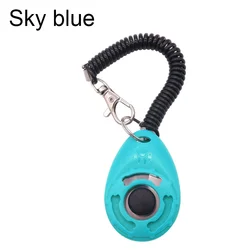 Pet Training Clicker with Adjustable Wrist Strap and Keychain - Versatile Training Aid for Dogs, Cats, Puppies, Birds, and Horses (Sky blue)