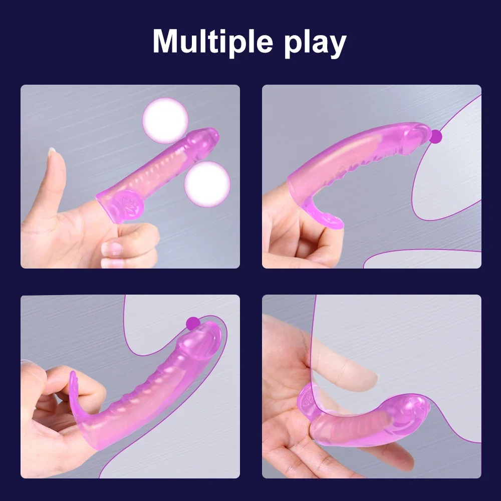Finger Sleeves Clit Massager G Spot Vagina Stimulator Female Orgasm Masturbator Condom Adult Sex Toys Women Lesbian Couples