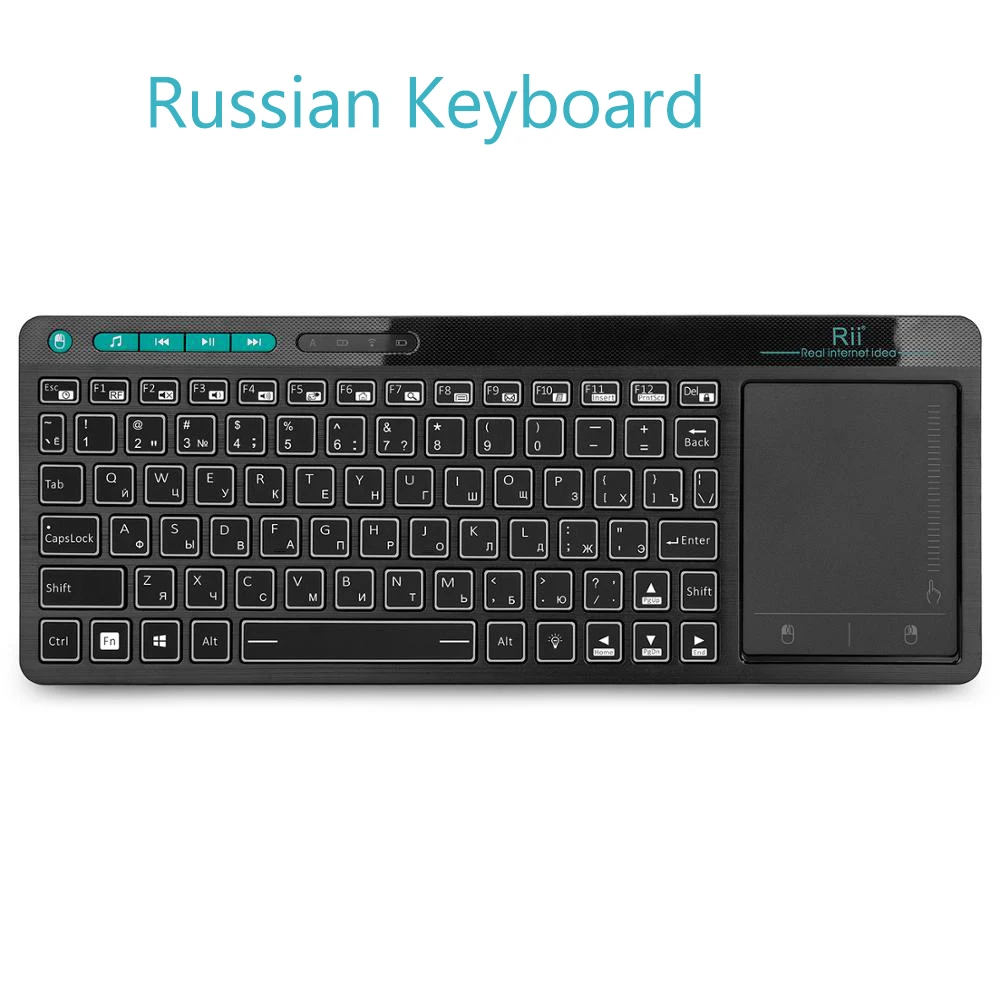 Rii K18s bt e 2.4ghz ru Mini Teclado sem Fio Backlight Touchpad Mouse de ar para Caixa Andorid Smart tv Windows