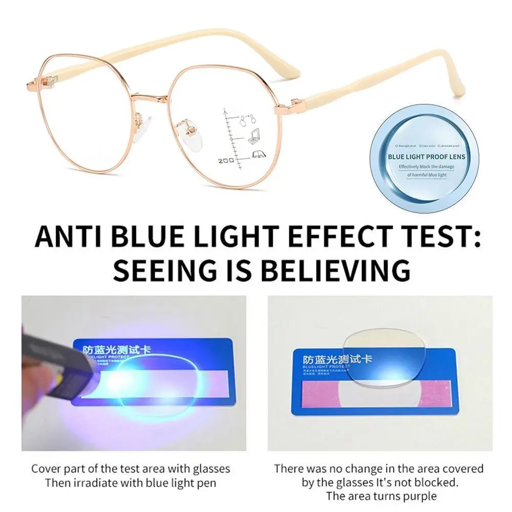 Multifokale Lesebrille progressiv in der Nähe von weit quadratischen Brillen Blue Ray Blocking Anti-Blaulicht Männer Frauen Lesebrille – Detail 5