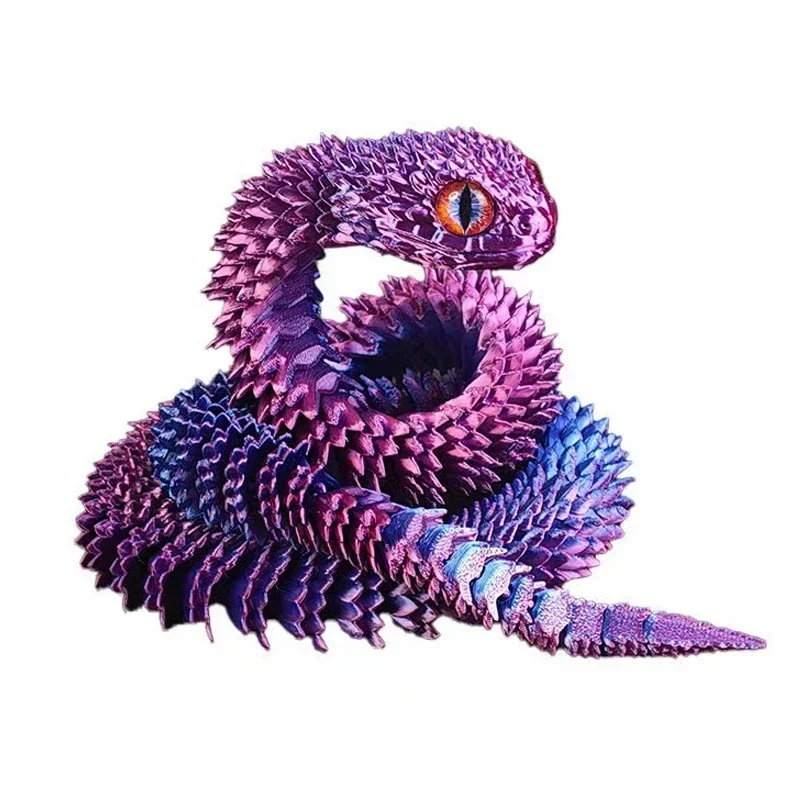 3D Printed Toy 3D Printed Snake Movable Joint Fidget Toy Figurine Simulation Snake Office Desktop Ornament Gifts Crafts Figurines Miniatures