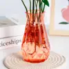 Flower Pots Transparent Vases Hydroponic Flower Vases Plastic Transparent Diamond Shaped Creative Home Decor Ornaments 6