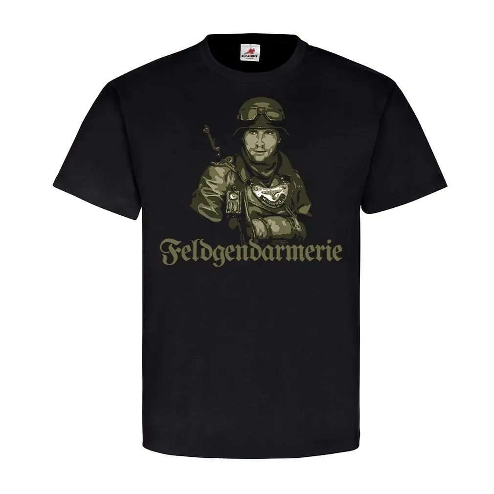 

Field Gendarmerie WWII German Military Police Soldier T Shirt. 100% Cotton Short Sleeve Casual T-shirts Loose Top Size S-3XL