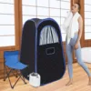 Portable Steam Sauna for Home Spa Sauna Tent Sauna Box with 2L Steamer Remote Control Folding Chair 5