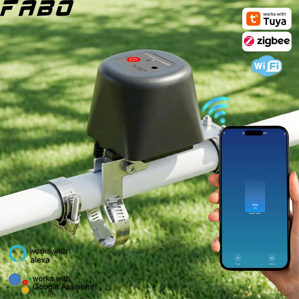 Válvula de Gas Inteligente Tuya Zigbee/WiFi, Válvula de Control de Cierre Automático Eléctrico de Seguridad, Temporizador, Controlador de Grifo Inteligente para Jardín