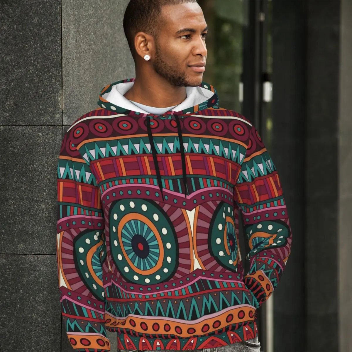 

Яркие Дашики, уличная одежда, толстовки, осенняя Модная рубашка с Африканским принтом и капюшоном, мужской современный удобный пуловер большого размера, толстовка