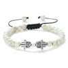 Bracelet pendentif main de Hamsa en perles naturelles œil de tigre et pierre de lave, tressé, pour femmes, hommes, couples, bijou porte-bonheur et protection, cadeau