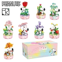 Genuine Snoopy Building Blocks Multi-faceted Life Puzzle Box Cartoon Plastic Building Blocks Trendy Scene Coffee Shop Toys Gift 1