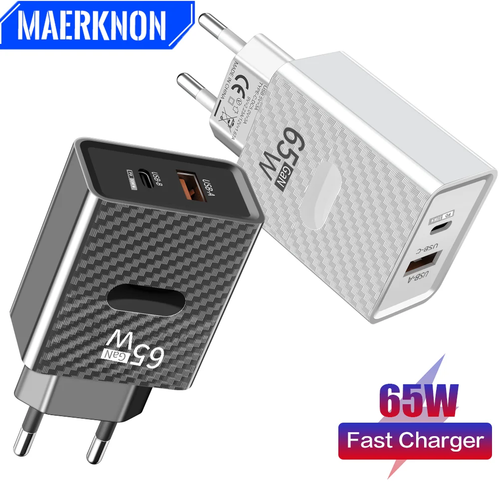 

USB Type C Fast Charger 65W PD QC3.0 Quick Charging For iPhone 14 13 Pro Samsung S22 S21 Xiaomi Huawei Vivo Mobile Phone Charger