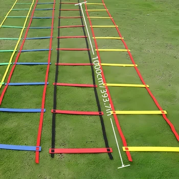 Set da allenamento per l'agilità di calcio e basket con scale morbide per saltare, corda per la velocità: include una borsa portaoggetti