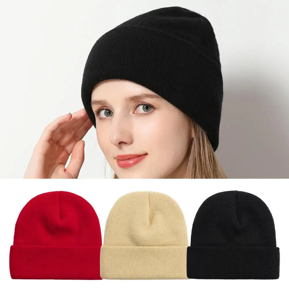 

Brimless Hat Soft Stretchy Winter Knitted Beanie Hat for Women Men Warm Skull Cap for Outdoor Activities Skiing Cycling Outdoor