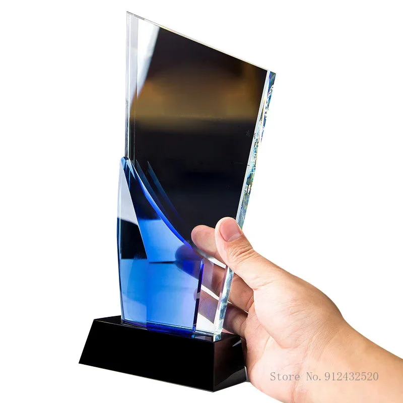 Customized Crystal Trophy, Color Printing, Sports Movie Award, Excellent Event Souvenir Commemorative Gift, Home Decoration, 1Pc