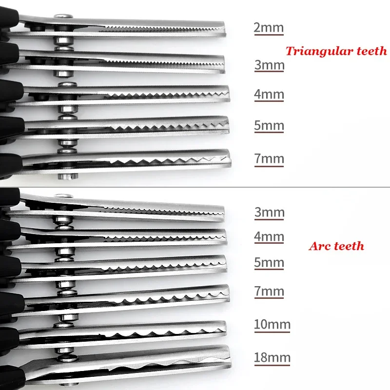 Stainless Steel Shears Lace Scissor Professional Dressmaking Zig Zag Cut Tailor Clothing Fabric Leather Serrated Sewing Scissors