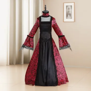 European Court Vintage Dress Cos Clothing Renaissance Aristocratic Evening Women's Dress Cosplay Performance Clothing