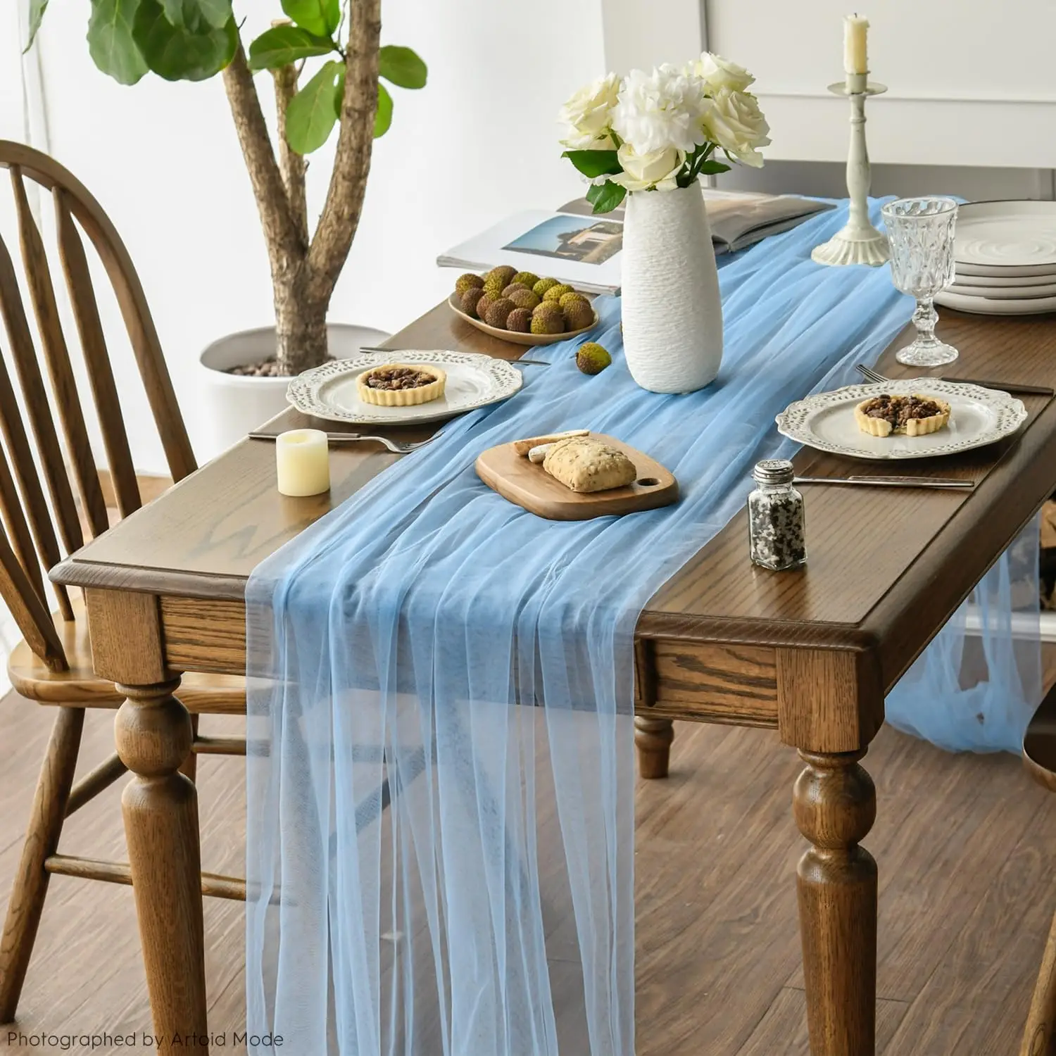 Ranner da Tavola Moderno Elegante Runner da Tavola in Raso Colore Multiplo Runner da Tavola Un Must per Banchetti, Matrimoni Ed Eventi 30X275,Lake Blue